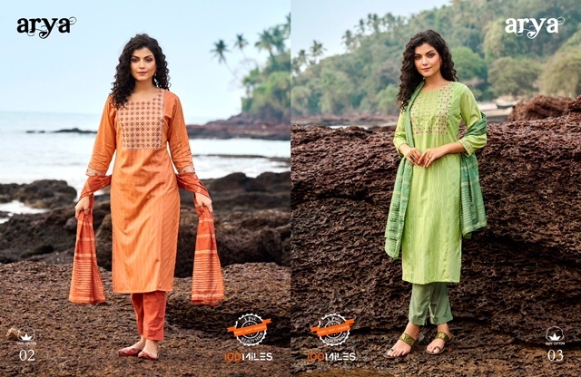 100-MILES-ARYA-KURTI-PANT-WITH-DUPATTA-LATEST-CATALOGUE-1