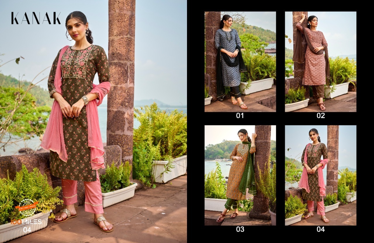 100-MILES-KANAK-KURTI-PANT-WITH-DUPATTA-WHOLESALER-SURAT-4