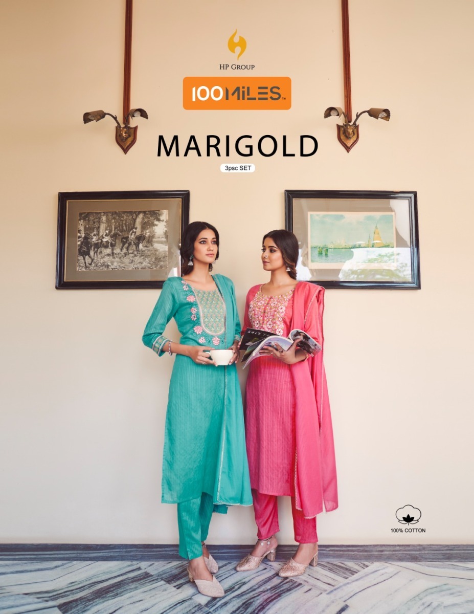 100-MILES-MARIGOLD-KURTI-PANT-WITH-DUPATTA-3PC-SET-NEW-CATALOGUE-1