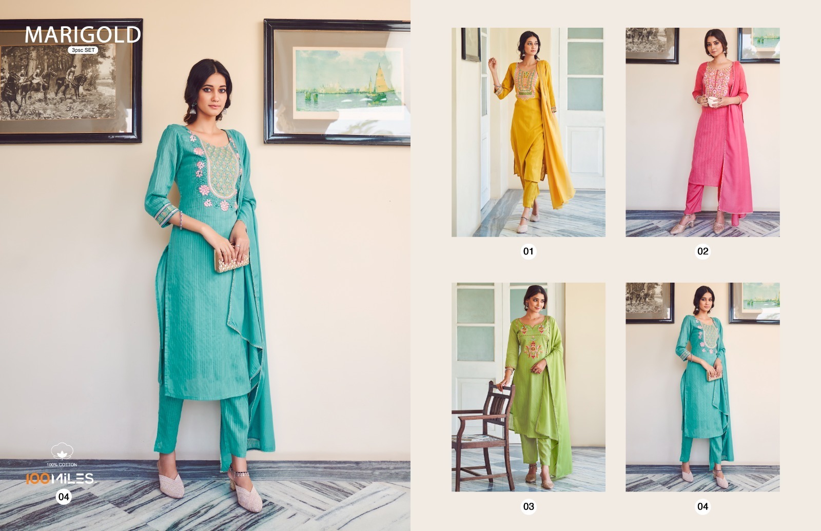 100-MILES-MARIGOLD-KURTI-PANT-WITH-DUPATTA-3PC-SET-NEW-CATALOGUE-4