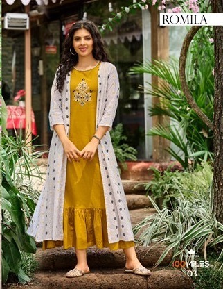 100-MILES-ROMILA-KURTI-WITH-JACKET-WHOLESALER-SURAT-1