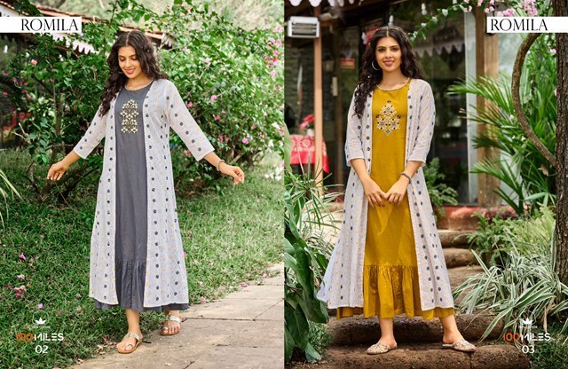 100-MILES-ROMILA-KURTI-WITH-JACKET-WHOLESALER-SURAT-2