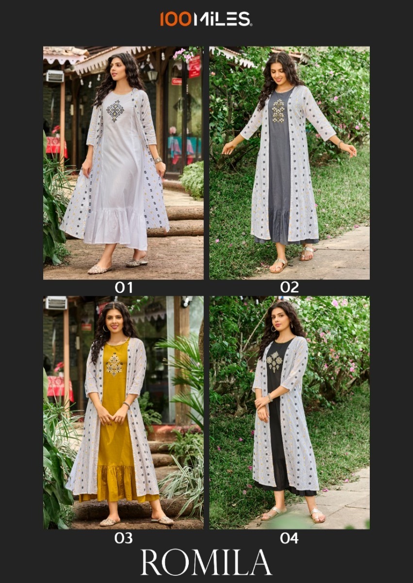 100-MILES-ROMILA-KURTI-WITH-JACKET-WHOLESALER-SURAT-4