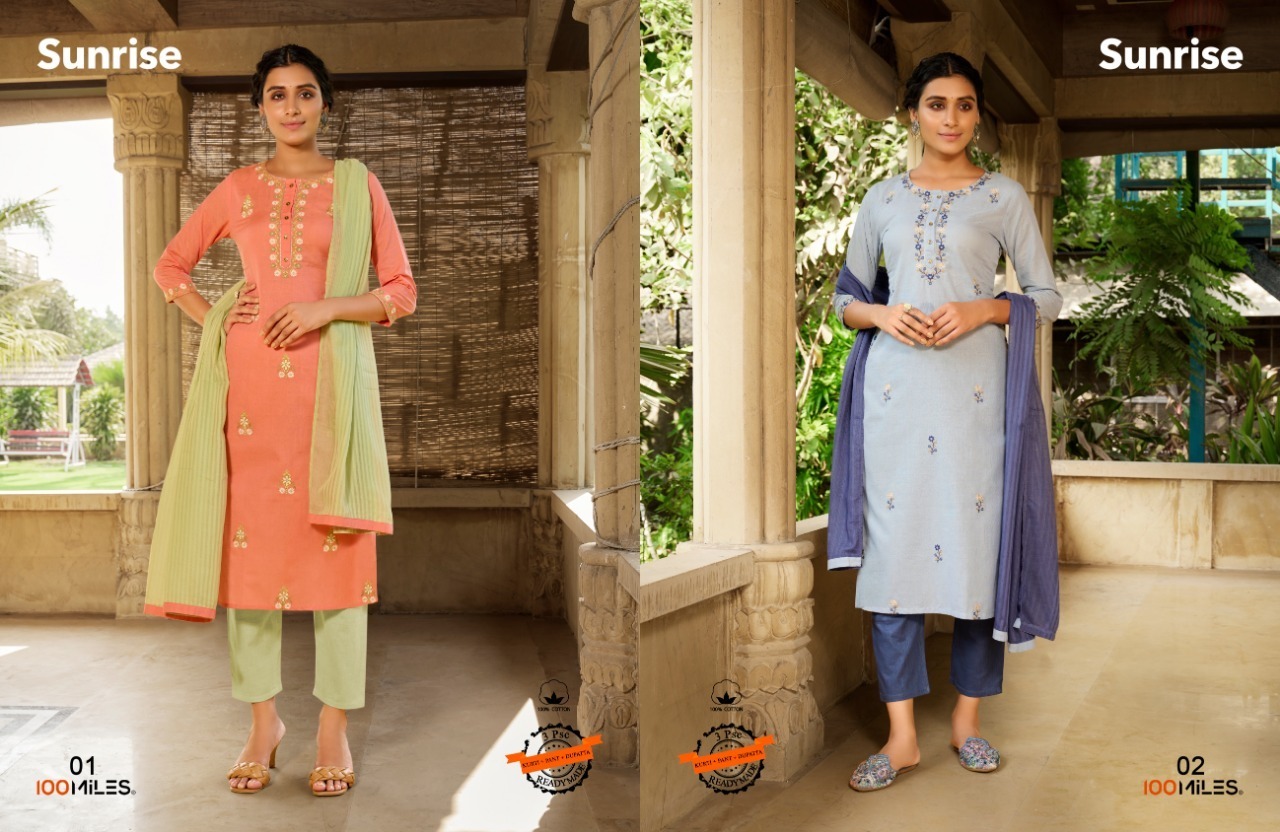 100-MILES-SUNRISE-COTTON-KURTIS-PANT-WITH-DUPATTA-LATEST-CATALOGUE-1