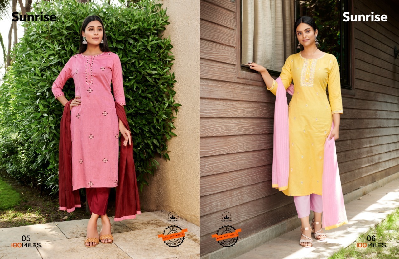 100-MILES-SUNRISE-COTTON-KURTIS-PANT-WITH-DUPATTA-LATEST-CATALOGUE-2