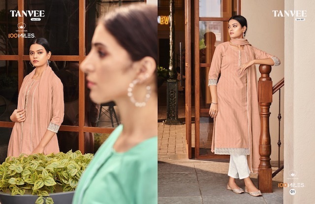 100-MILES-TANVEE-KURTI-PANT-WITH-DUPATTA-WHOLESALER-SURAT-2
