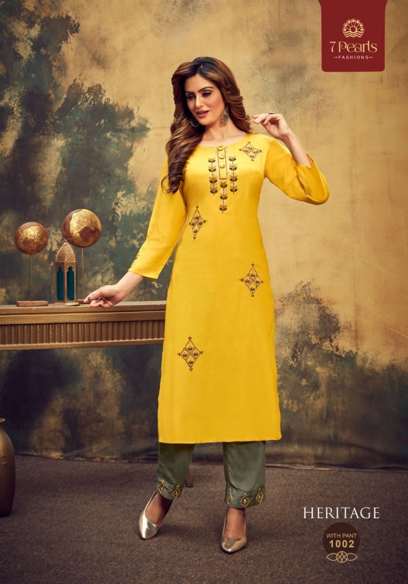 7-PEARLS-HERITAGE-KURTI-WITH-PANTS-MANUFACTURER-SURAT-1