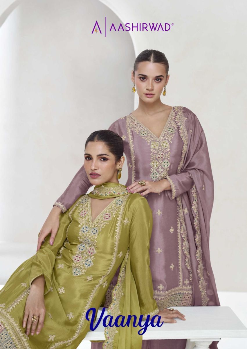 AASHIRWAD-CREATION-VAANYA-CHINNON-SILK-SUITS-WHOLESALER-IN-SURAT-1