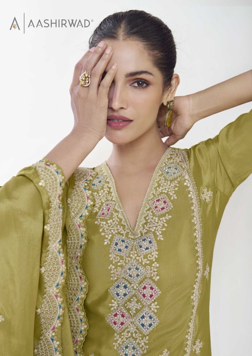 AASHIRWAD-CREATION-VAANYA-CHINNON-SILK-SUITS-WHOLESALER-IN-SURAT-6