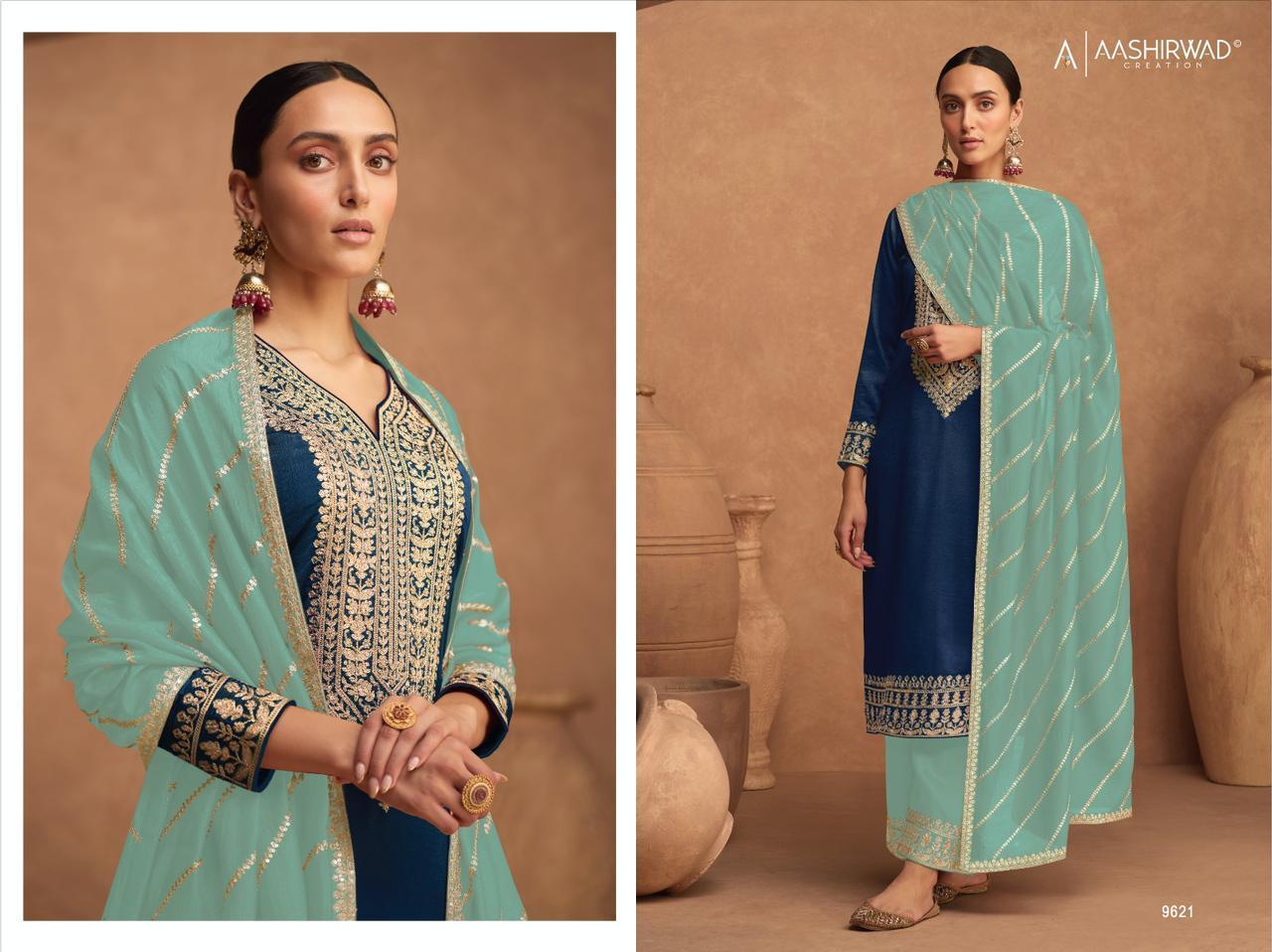 AASHIRWAD-GULKAND-KESARIYA-COLORS-PREMIUM-SILK-SUITS-WHOLESALER-5