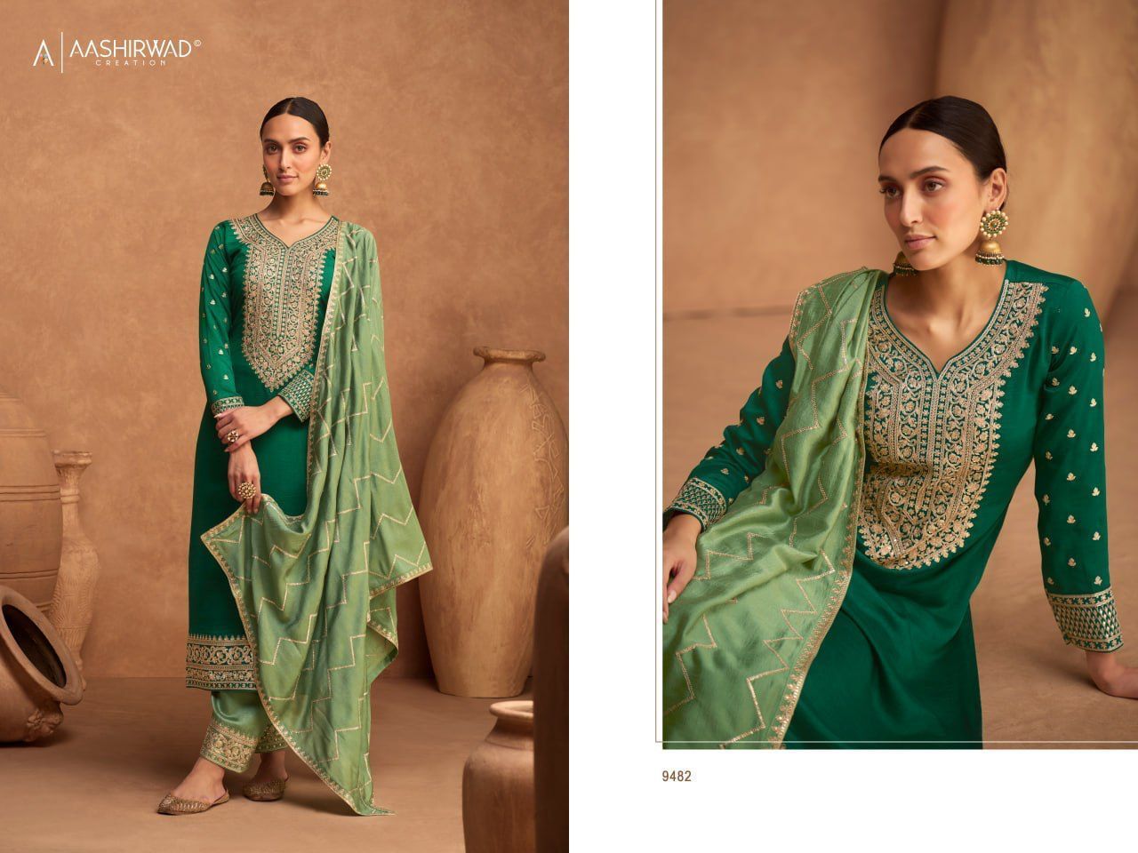 AASHIRWAD-GULKAND-KESARIYA-SILK-EMBROIDERY-SALWAR-SUITS-AT-SURAT-2