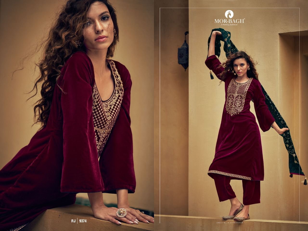 AASHIRWAD-MOR-BAGH-RANJHA-WINTER-VELVET-SUITS-WHOLESALE-12