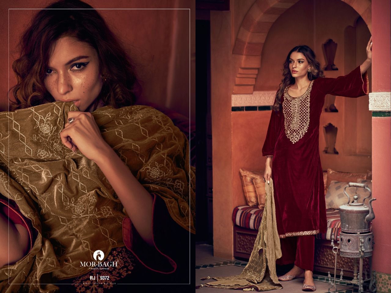 AASHIRWAD-MOR-BAGH-RANJHA-WINTER-VELVET-SUITS-WHOLESALE-7