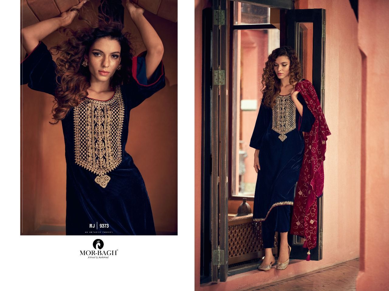 AASHIRWAD-MOR-BAGH-RANJHA-WINTER-VELVET-SUITS-WHOLESALE-9