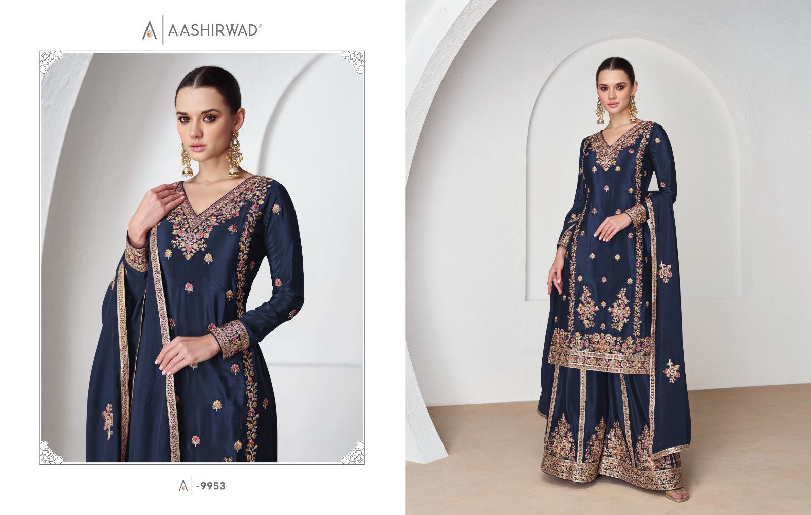 AASHIRWAD-NAZRANA-DESIGNER-CHINNON-SILK-SUIT-WHOLESALER-IN-SURAT-1