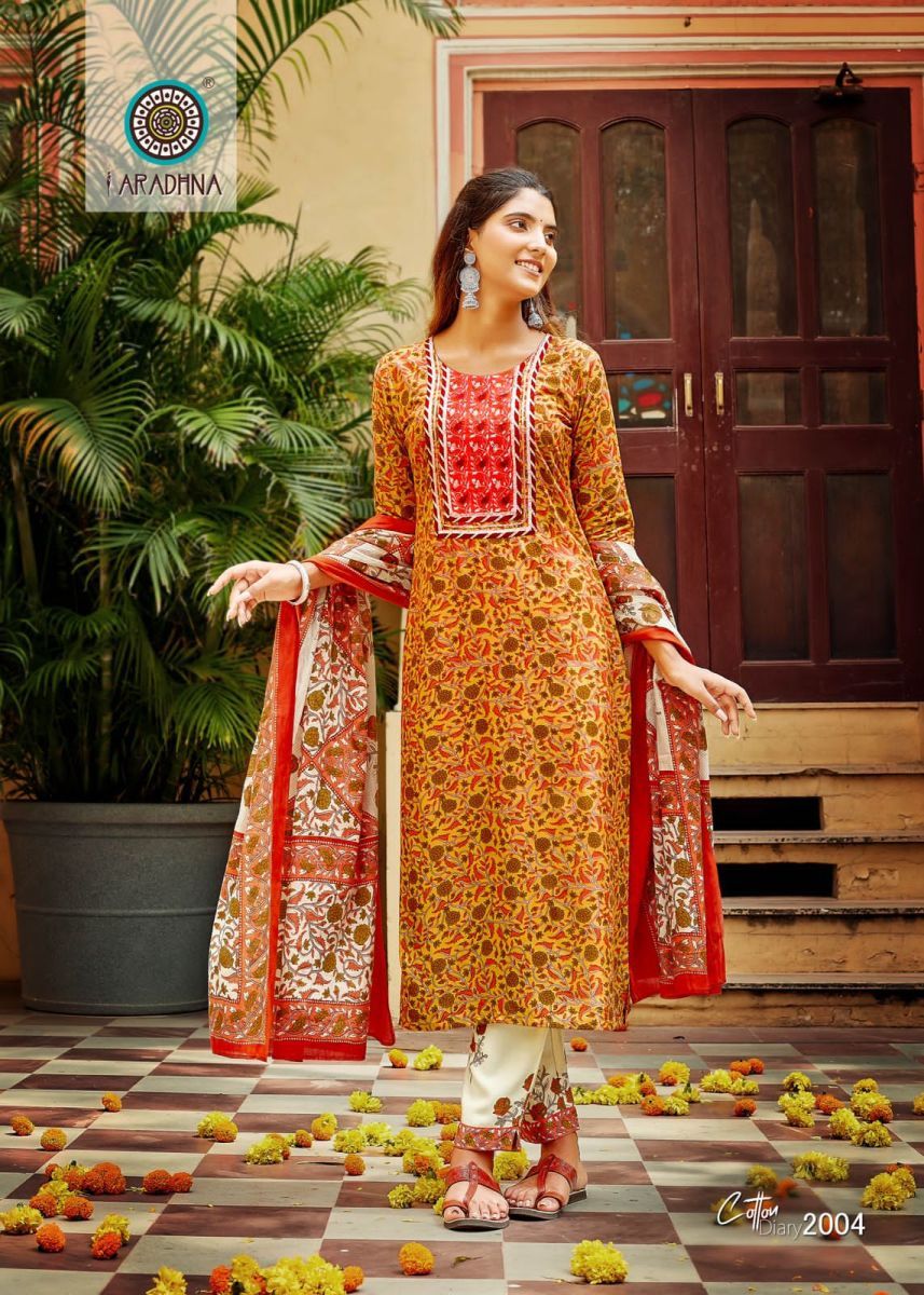 ARADHNA-COTTON-DIARY-VOL-2-KURTI-PANT-WITH-DUPATTA-3PC-SET-WHOLESALER-SURAT-2