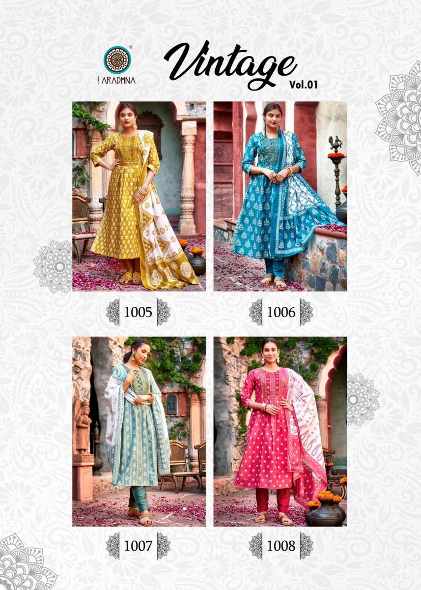 ARADHNA-VINTAGE-VOL-1-COTTON-PRINT-KURTI-PANT-WITH-DUPATTA-WHOLSALER-SURAT-11
