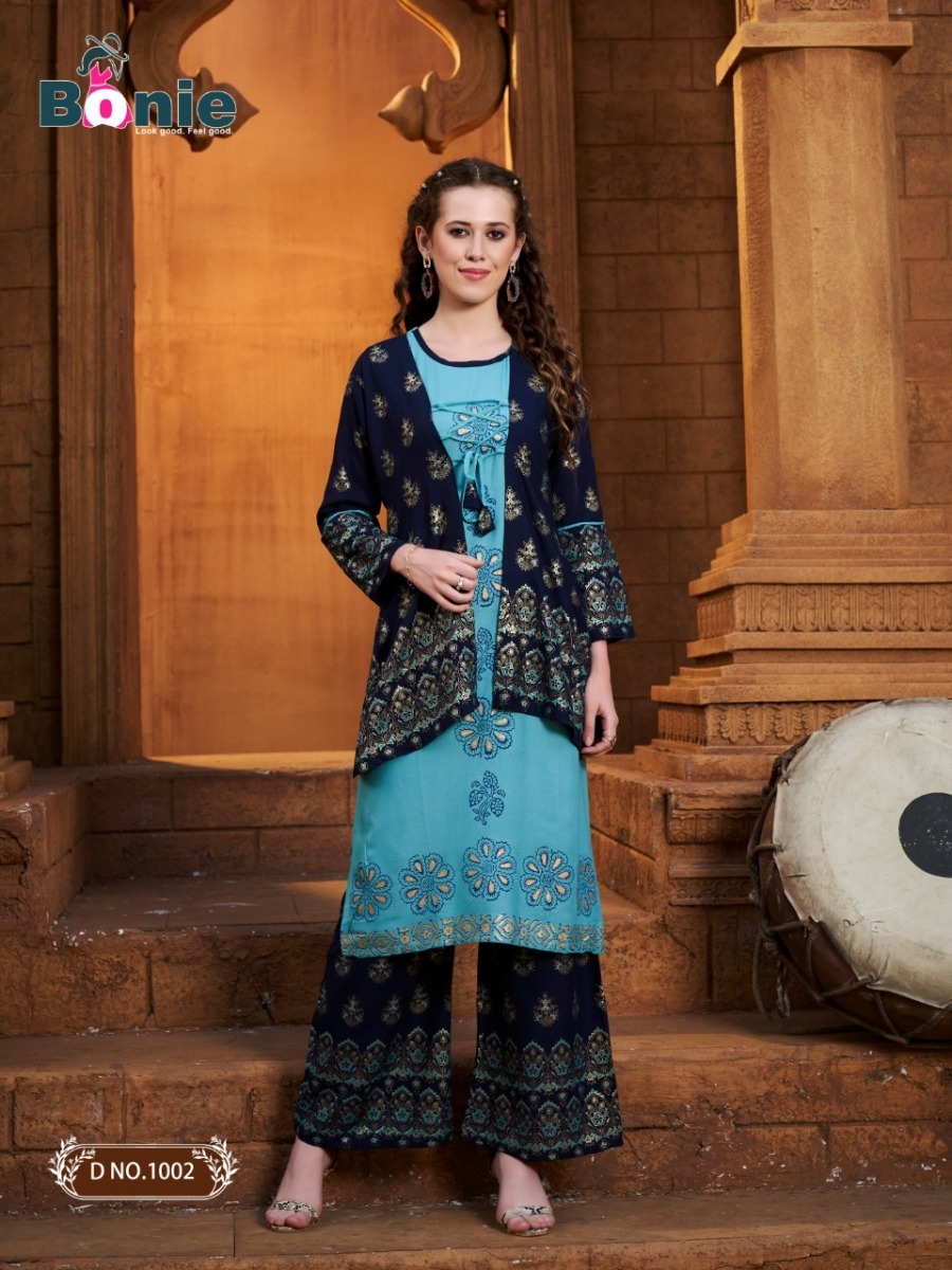 BONIE-MIRROR-VOL-3-RAYON-KURTI-WITH-PLAZZO-AND-DUPATTA-SET-WHOLESALER-4
