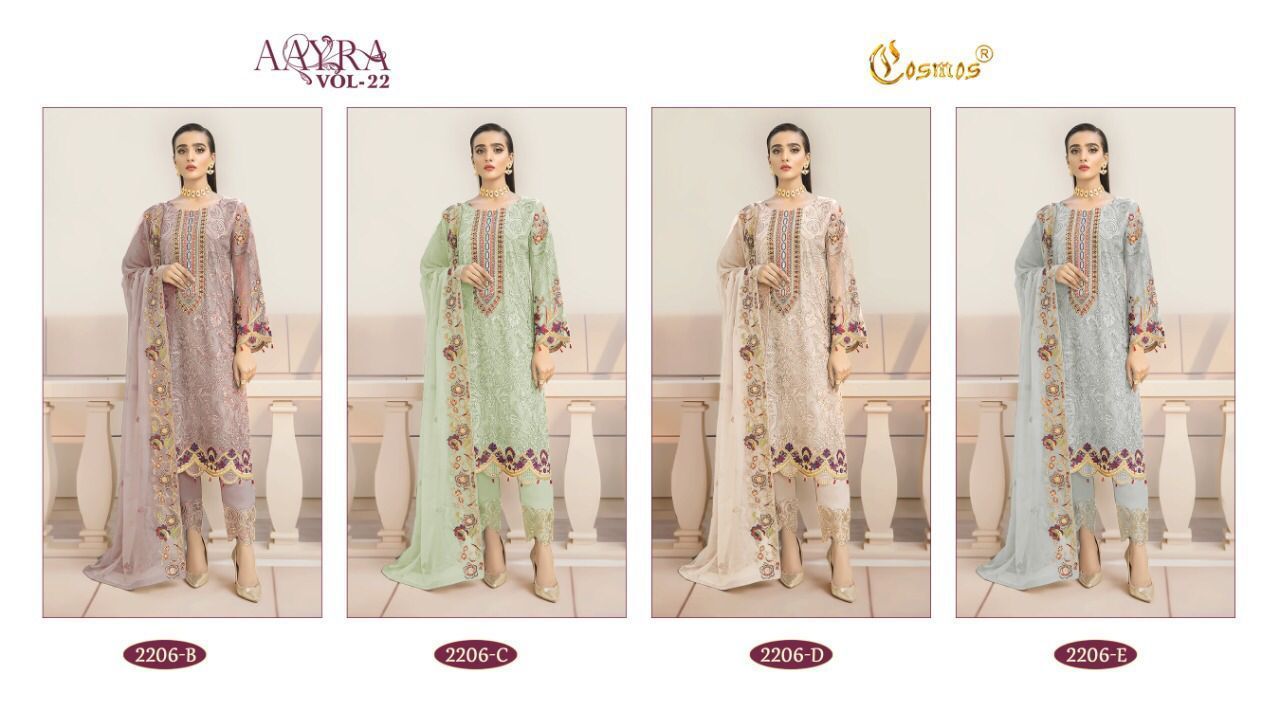 COSMOS-AAYRA-VOL-22-FOUX-GEORGETTE-PAKISTANI-SUITS-WHOLESALE-1