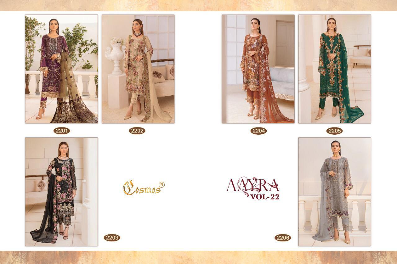 COSMOS-AAYRA-VOL-22-FOUX-GEORGETTE-PAKISTANI-SUITS-WHOLESALER-SURAT-1