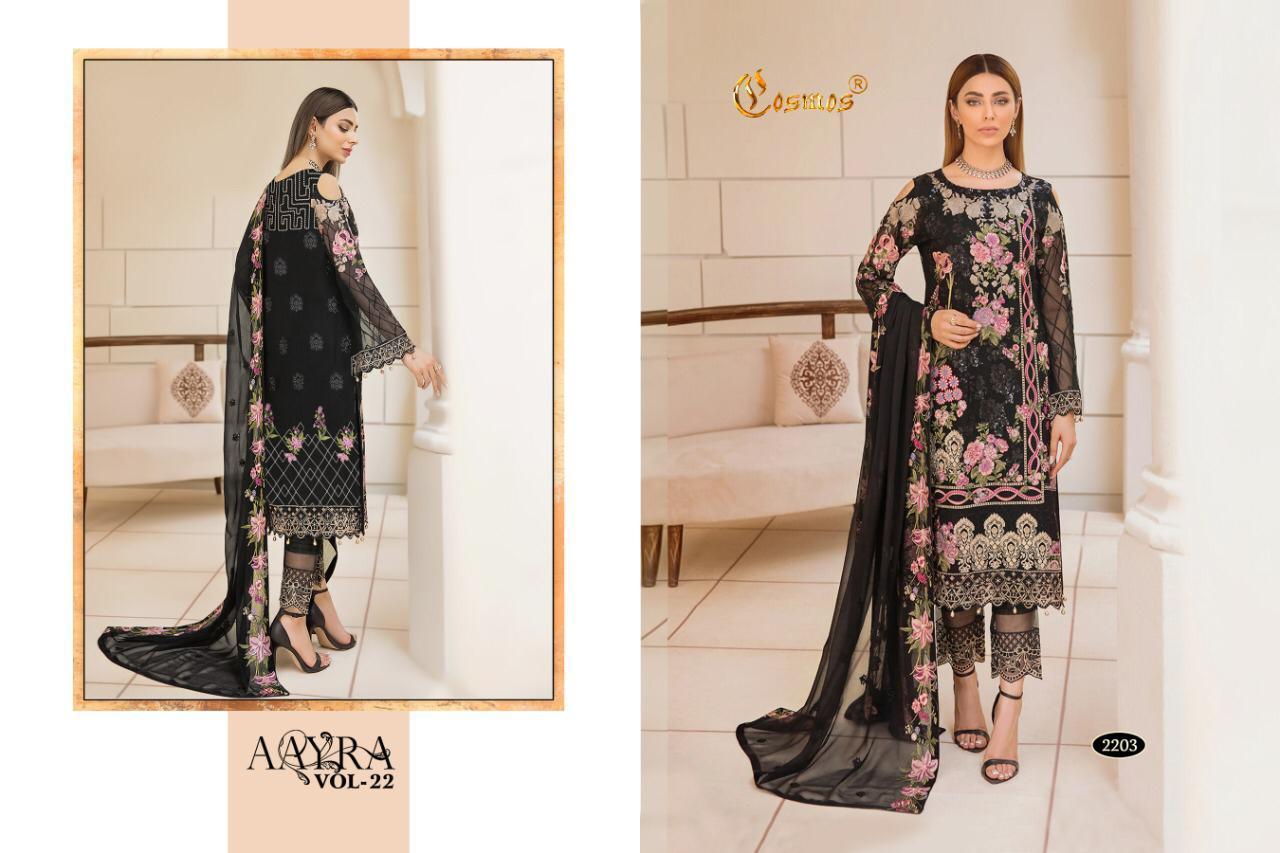 COSMOS-AAYRA-VOL-22-FOUX-GEORGETTE-PAKISTANI-SUITS-WHOLESALER-SURAT-4