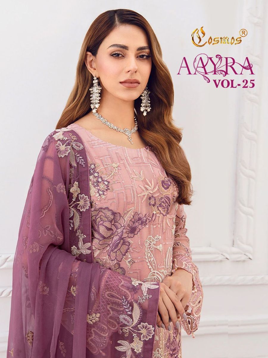 COSMOS-AAYRA-VOL-25-FOUX-GEORGETTE-EMBROIDERY-PAKISTANI-SUITS-SURAT-1