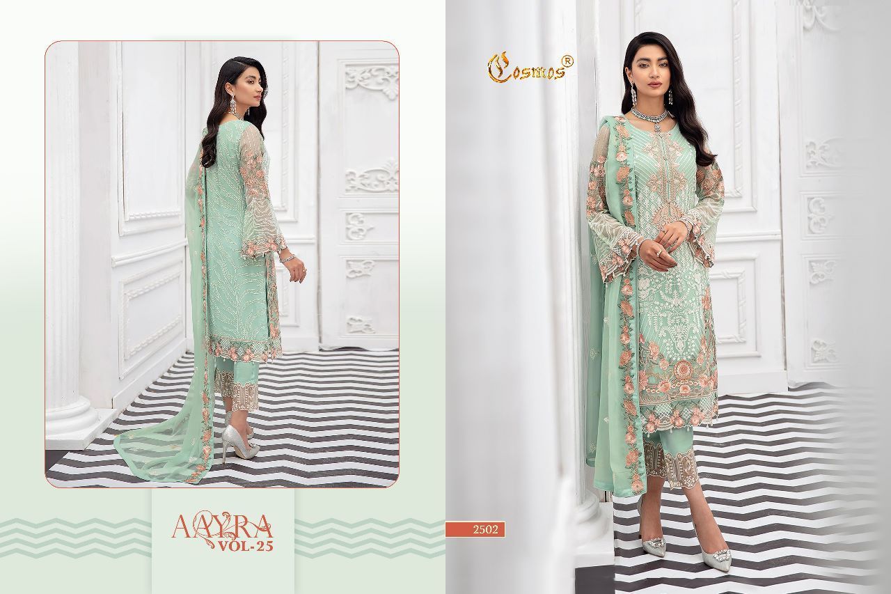 COSMOS-AAYRA-VOL-25-FOUX-GEORGETTE-EMBROIDERY-PAKISTANI-SUITS-SURAT-3