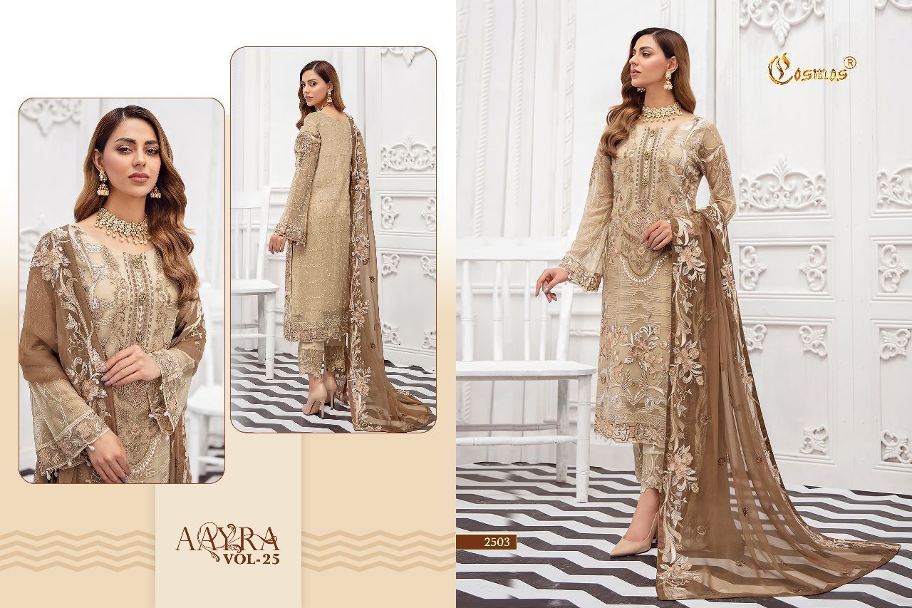 COSMOS-AAYRA-VOL-25-FOUX-GEORGETTE-EMBROIDERY-PAKISTANI-SUITS-SURAT-4