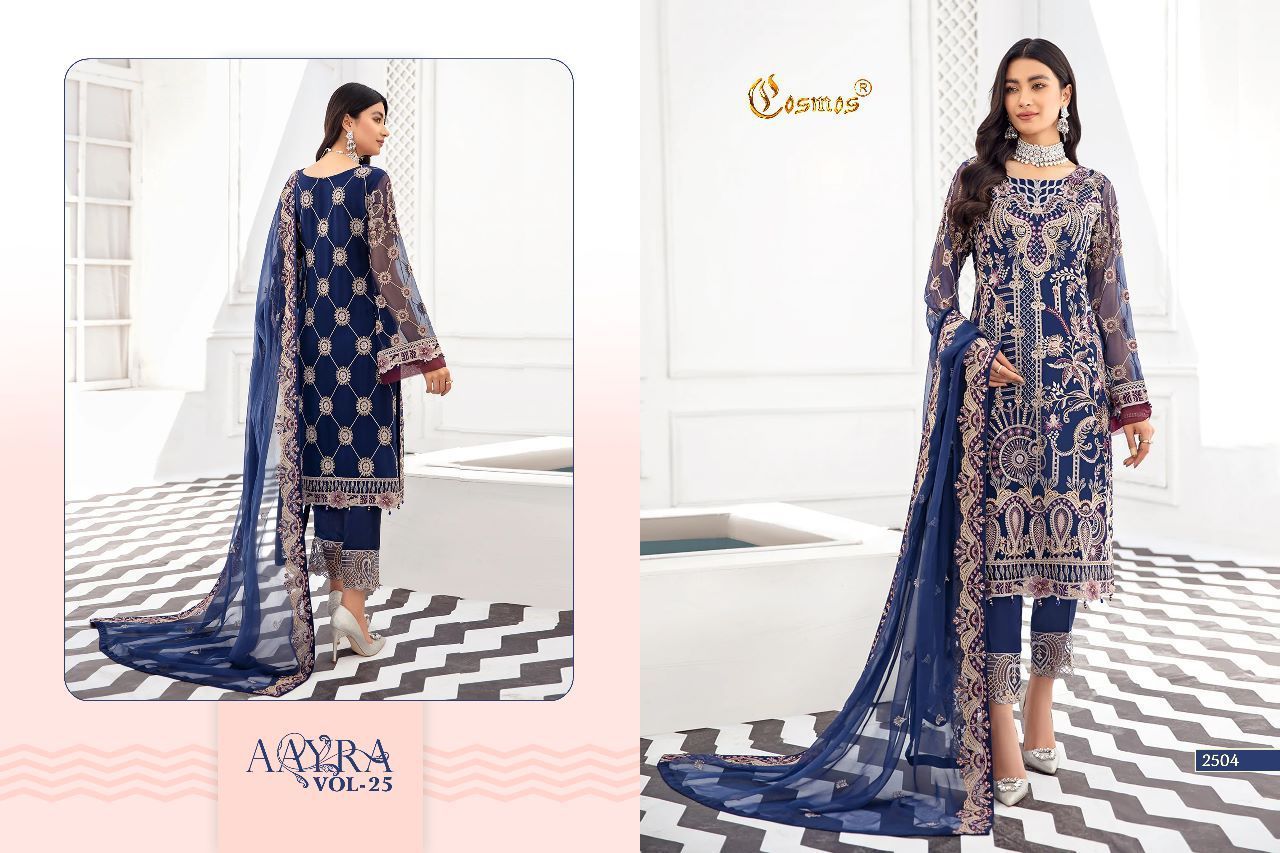 COSMOS-AAYRA-VOL-25-FOUX-GEORGETTE-EMBROIDERY-PAKISTANI-SUITS-SURAT-5