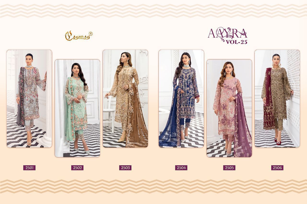 COSMOS-AAYRA-VOL-25-FOUX-GEORGETTE-EMBROIDERY-PAKISTANI-SUITS-SURAT-9