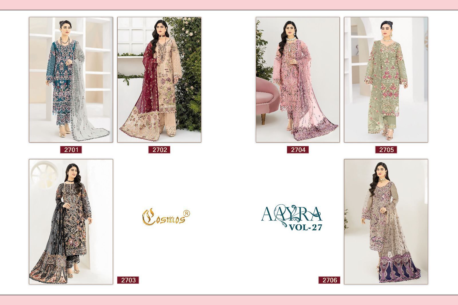 COSMOS-AAYRA-VOL-27-FOUX-GEORGETTE-EMBROIDERY-PAKISTANI-SUITS-WHOLESALE-8