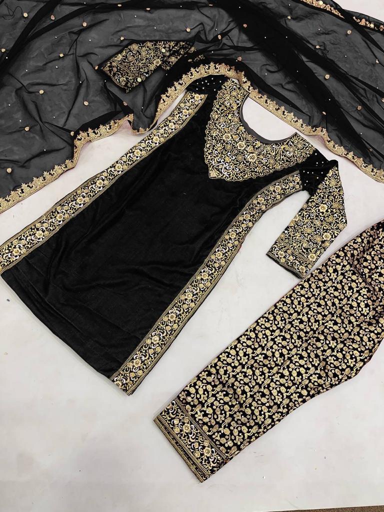 DHK-1014-BLACK-READYMADE-VELVET-SUITS-WHOLESALER-4