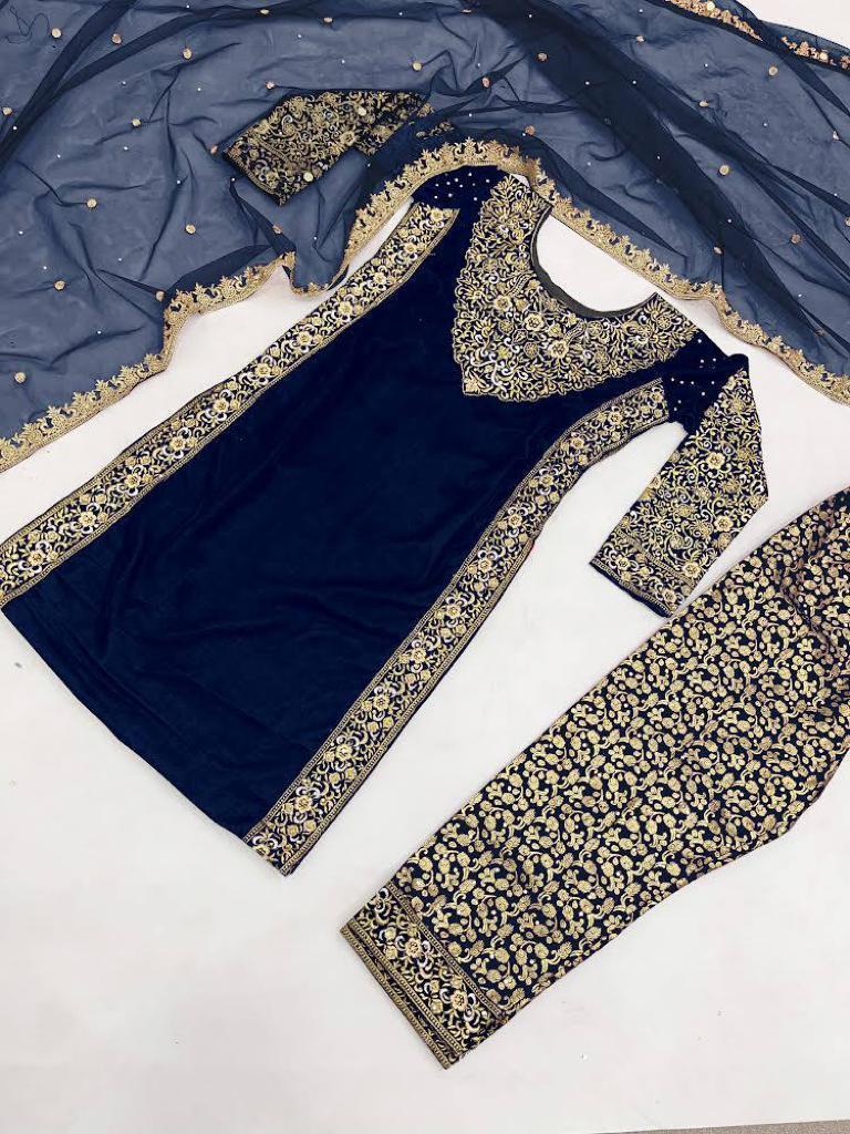 DHK-1014-BLUE-READYMADE-VELVET-SUITS-WHOLESALER-2