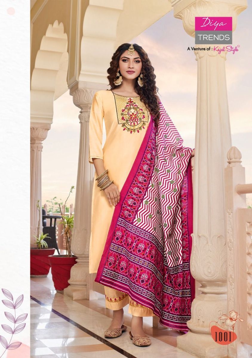 DIYA-TRENDS-VEERA-VOL-1-CHANDERI-KURTIS-PANT-WITH-DUPATTA-WHOLESALER-SURAT-3