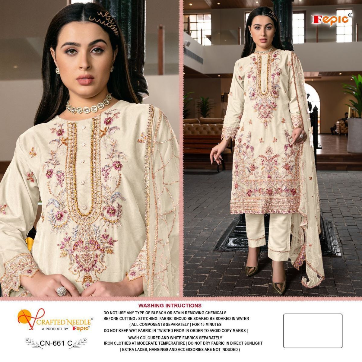FEPIC-CRAFTED-NEEDLE-661-SERIES-KURTI-PANT-WITH-DUPATTA-WHOLESALER-SURAT-2