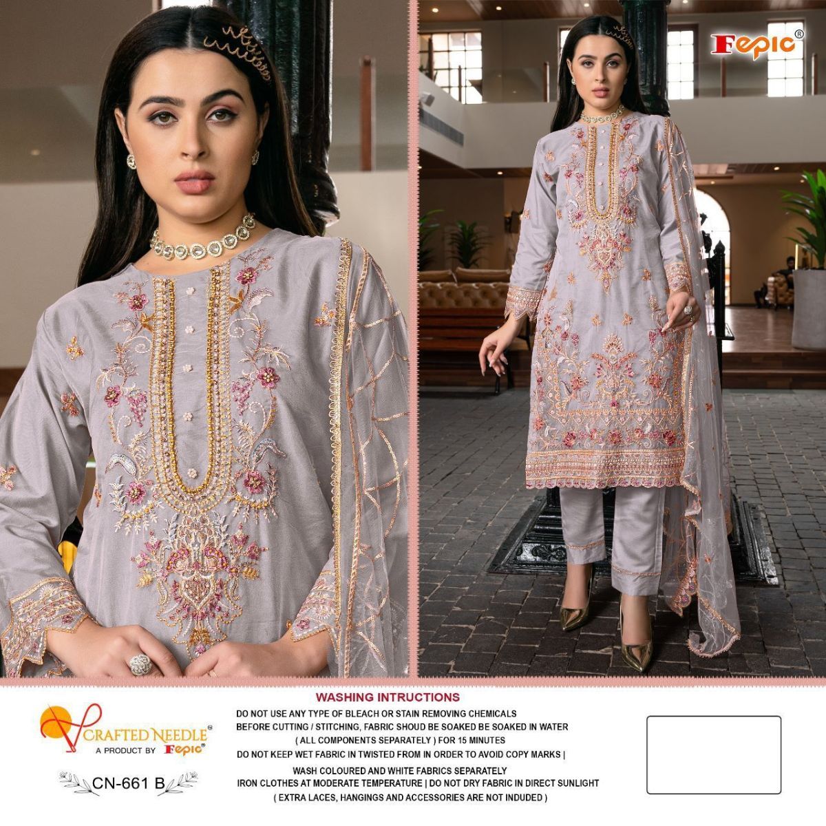 FEPIC-CRAFTED-NEEDLE-661-SERIES-KURTI-PANT-WITH-DUPATTA-WHOLESALER-SURAT-3