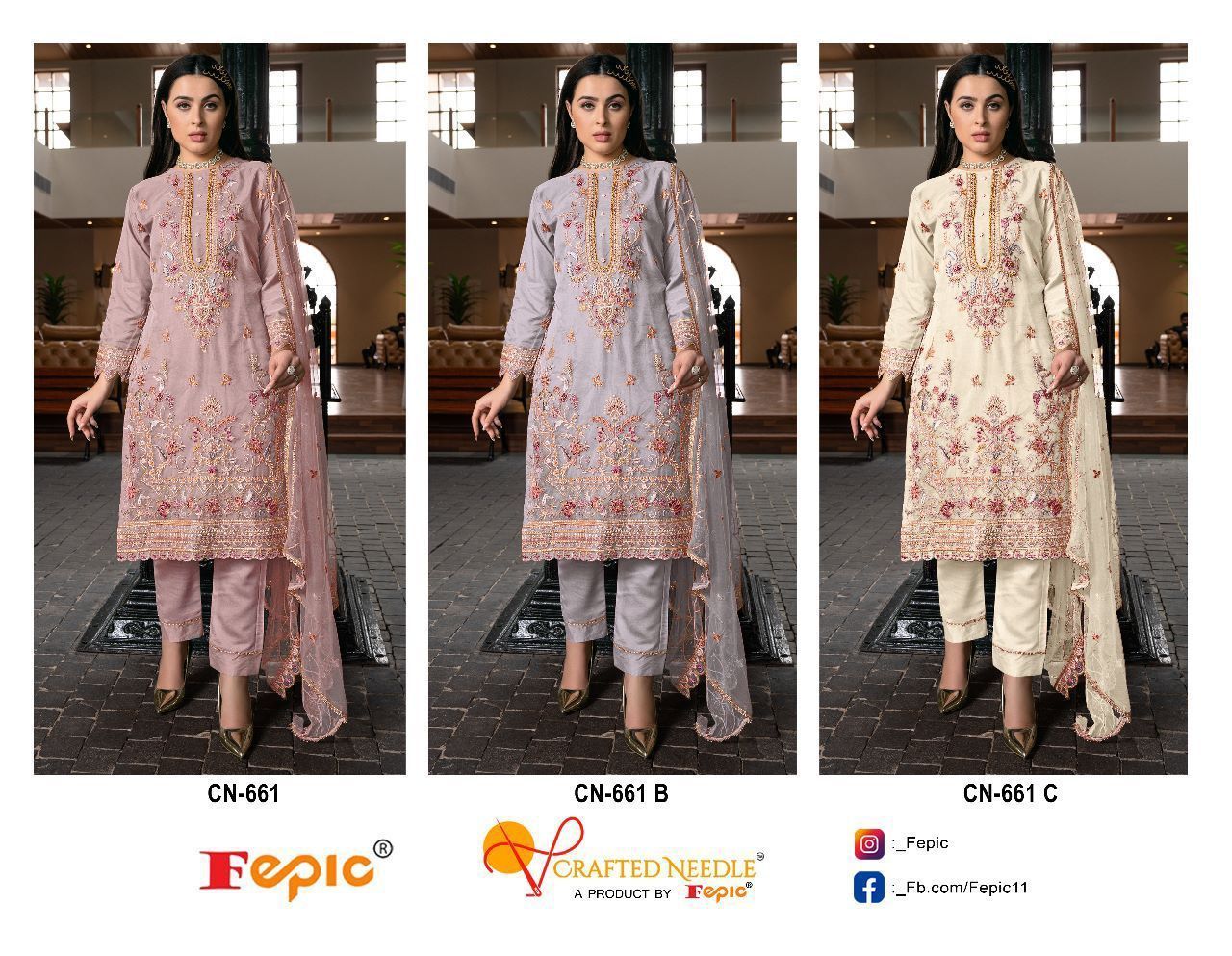 FEPIC-CRAFTED-NEEDLE-661-SERIES-KURTI-PANT-WITH-DUPATTA-WHOLESALER-SURAT-4