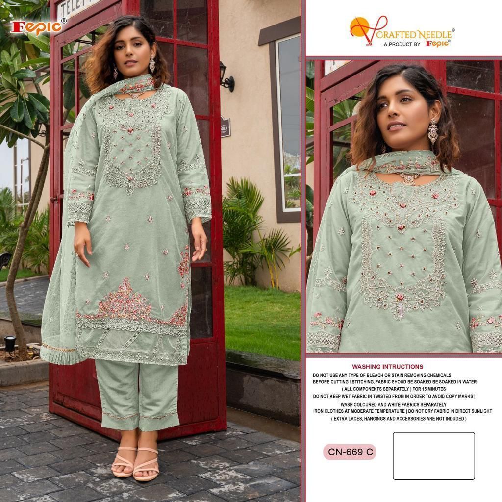 FEPIC-CRAFTED-NEEDLE-669-SERIES-KURTI-PANT-WITH-DUPATTA-LATEST-CATALOGUE-1
