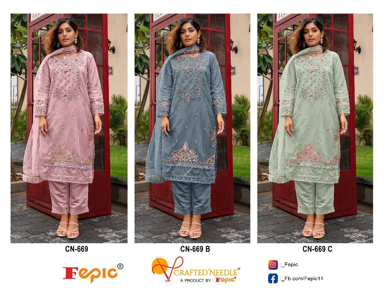 FEPIC-CRAFTED-NEEDLE-669-SERIES-KURTI-PANT-WITH-DUPATTA-LATEST-CATALOGUE-4