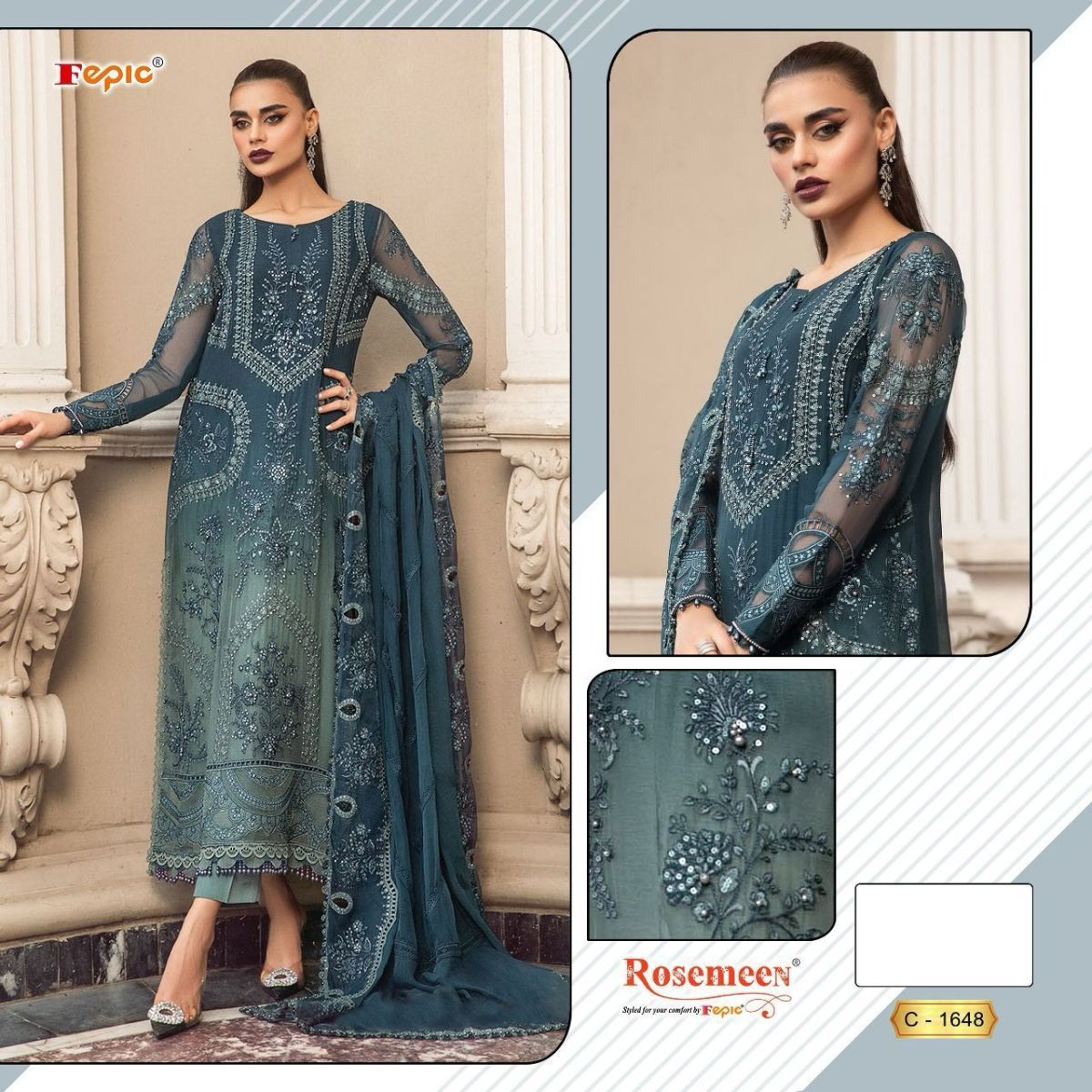 FEPIC-ROSEMEEN-C-1648-ORGANZA-PAKISTANI-SALWAR-SUITS-SUPPLIER-IN-SURAT-4