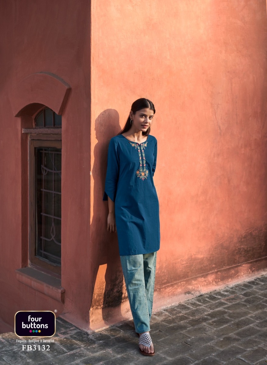 FOUR-BUTTONS-TULIP-VOL-3-COTTON-DOBBY-KURTIS-COLLECTION-2023-2