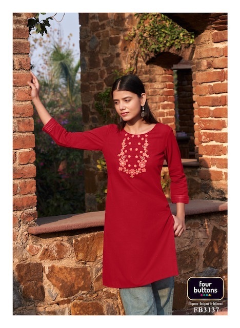 FOUR-BUTTONS-TULIP-VOL-3-COTTON-DOBBY-KURTIS-COLLECTION-2023-4
