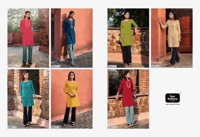 FOUR-BUTTONS-TULIP-VOL-3-COTTON-DOBBY-KURTIS-COLLECTION-2023-8