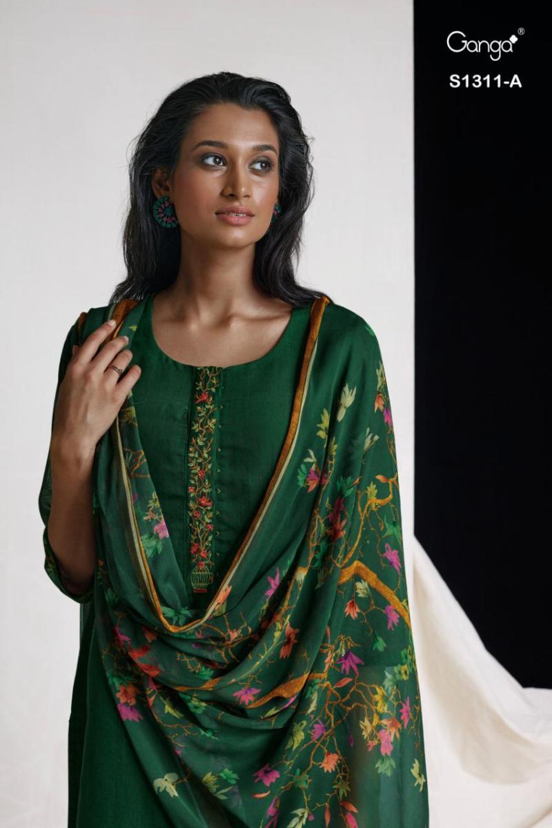 GANGA-ALVA-S1311-WOVEN-SILK-JACQUARD-SUITS-WHOLESALER-SURAT-1