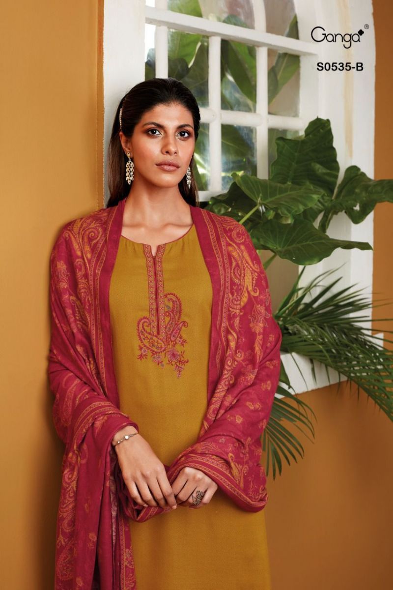 GANGA-MYNA-D.NO-S0535-WOOL-DOBBY-PRINTED-SALWAR-SUITS-WHOLESALER-3