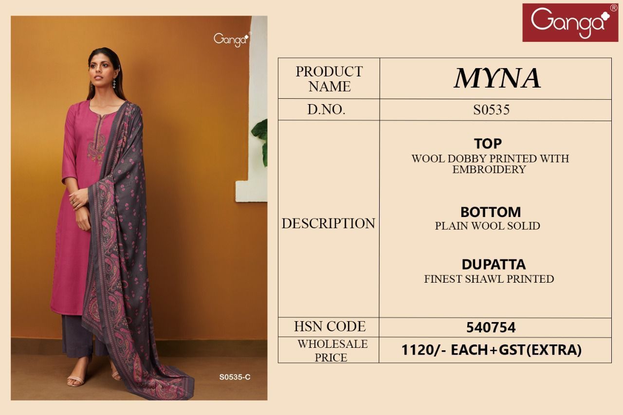 GANGA-MYNA-D.NO-S0535-WOOL-DOBBY-PRINTED-SALWAR-SUITS-WHOLESALER-6
