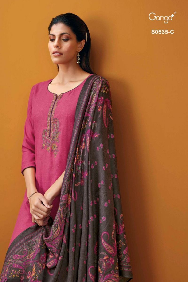 GANGA-MYNA-D.NO-S0535-WOOL-DOBBY-PRINTED-SALWAR-SUITS-WHOLESALER-8