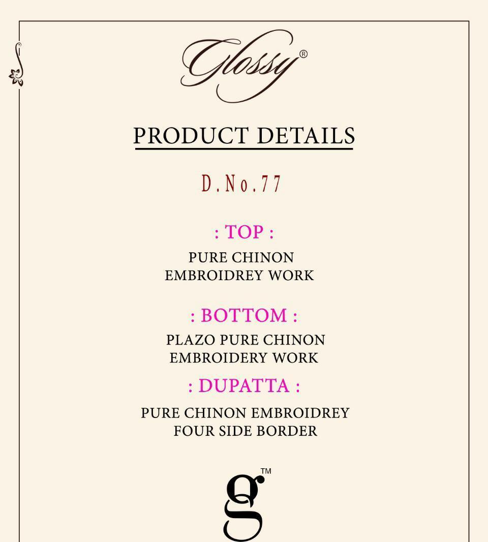 GLOSSY-D.NO-77-SALWAR-SUITS-WHOLESALER-SURAT-1