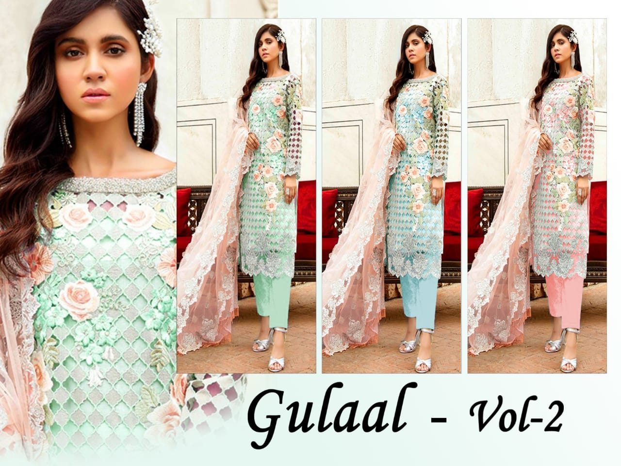 GULAAL-VOL-2-PAKISTANI-NET-EMBROIDERED-SUITS-AT-WHOLESALE-1