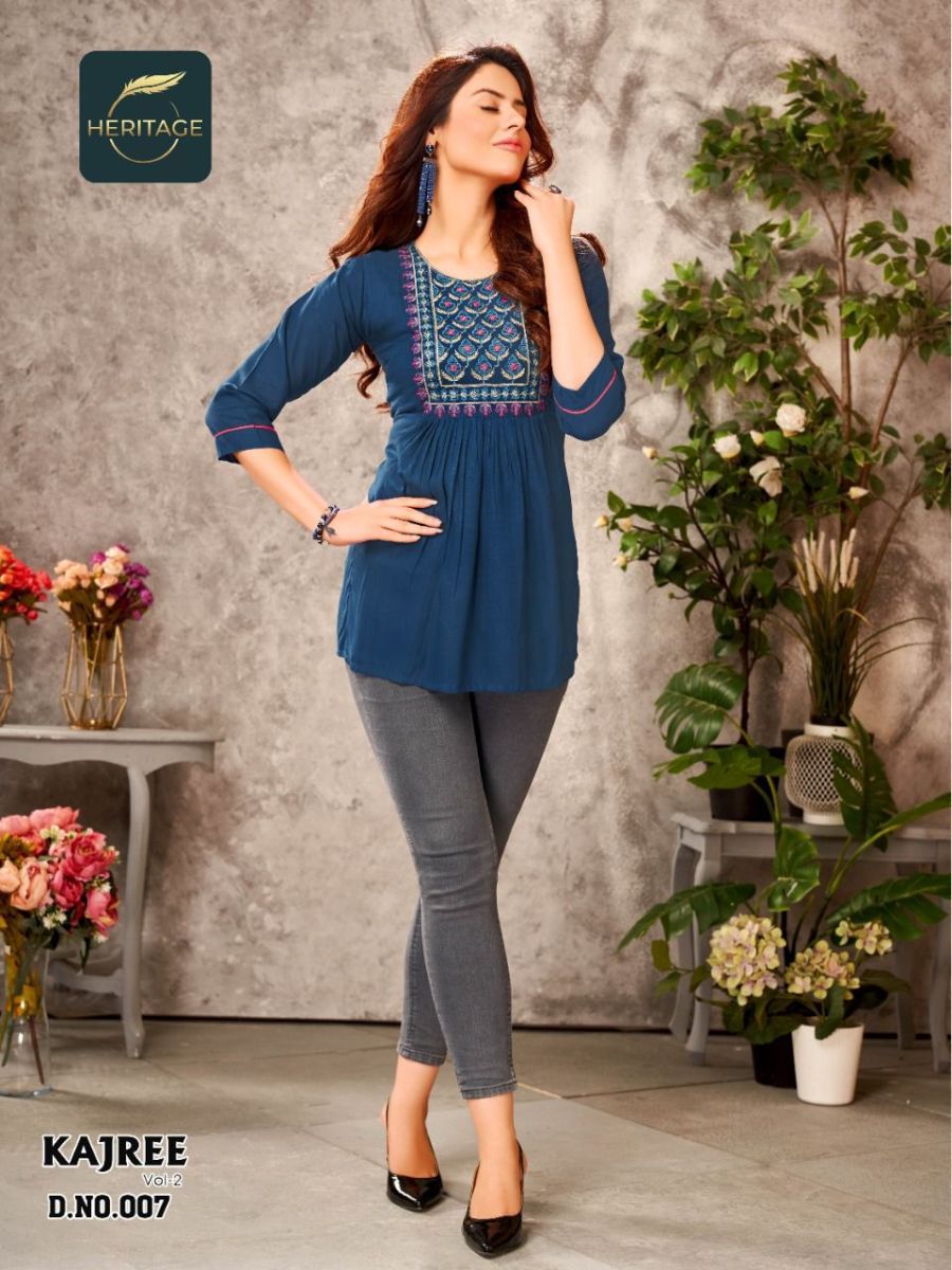 HERITAGE-KAJREE-VOL-2-DESIGNER-RAYON-SLUB-SHORT-KURTIS-10
